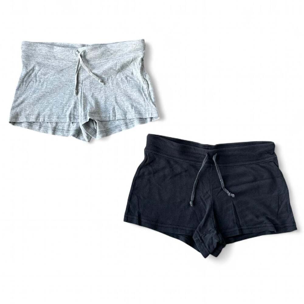 Y2K Soffe Black & Gray Low Rise Mini Sweatshorts Bundle Size M